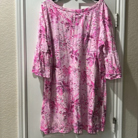 Lilly Pulitzer Tosha Pima Pink Blossom Dress 3/4 sleeve Sz XXL - Picture 4 of 4